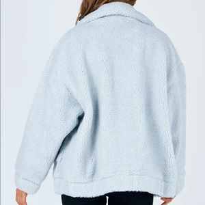 Baby Blue Sherpa jacket oversized fit